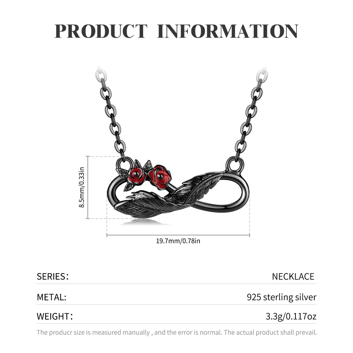 Infinitus [Dark Wind Rose Feather Necklace]